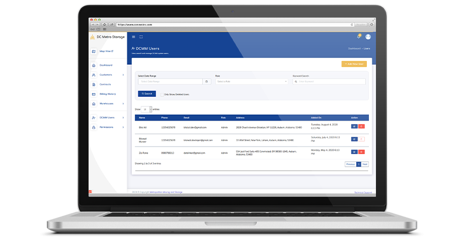 DCMM user list